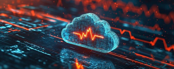 Poster - Glowing Cloud with Digital Pulse Visualization