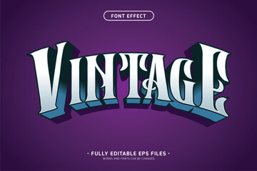 Wall Mural - editable text effect with vintage font graphic style