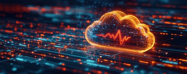 Aufkleber - Abstract Surrealistic Digital Cloud Concept