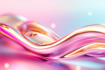Poster - This vibrant abstract wallpaper showcases flowing shapes in soft pink and blue hues, creating a lively and captivating background perfect for various digital devices