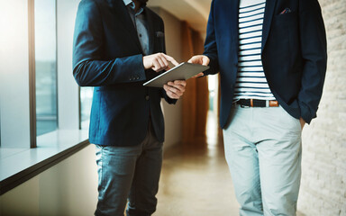 Aufkleber - office, collaboration and business people with tablet for research, case information and justice for