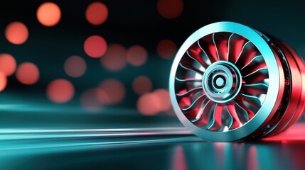 Sticker - A close up of a turbocharger spinning rapidly, symbolizing the increased power and speed it provides.