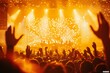 © Svetlana - The concert hall buzzes with excitement as vibrant yellow and orange lights illuminate the stage. Confetti bursts fill the air, while enthusiastic silhouettes sway to the music.