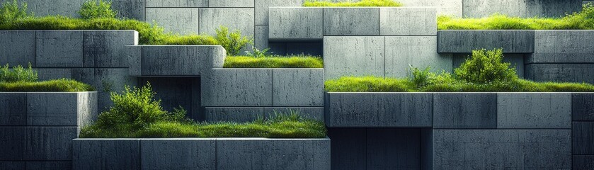 Poster - Striking 3D Vector Rendering with Greenery Elements