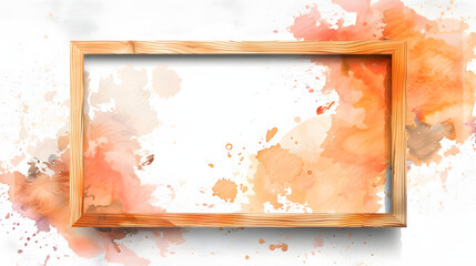 Wall Mural - Wooden Frame Background watercolor