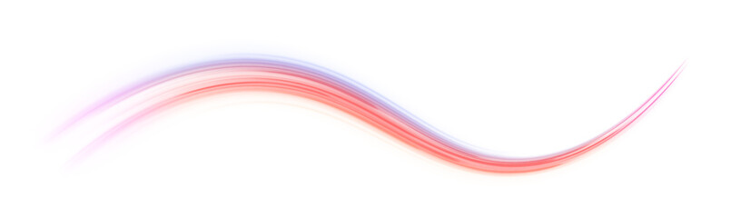 Aufkleber - Abstract neon rays of light on a transparent background in PNG format. Light trail wave, fire path trace line, car lights, optic fiber and incandescence curve twirl. 