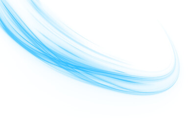 Vector png blue glowing lines air flow effect. Wavy transparent curved lines in the form of a blue wave, dynamically flowing sea water in a large set of different contour shapes.