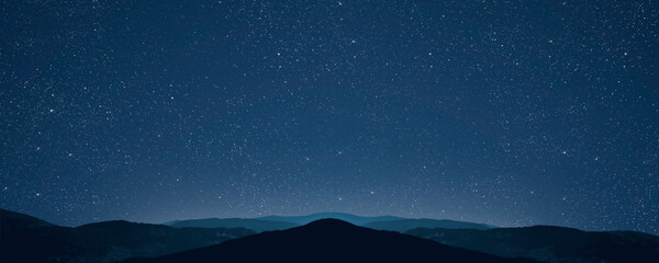 Wall Mural - night sky panorama with stars