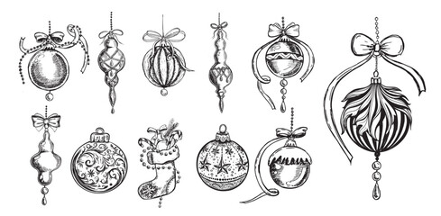 Wall Mural - Christmas ball. Hand drawn illustration.	
