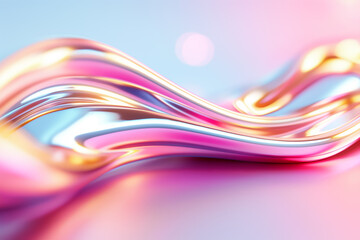  - The artwork showcases undulating waves in shades of pink and gold. The soft light adds depth, creating an elegant and soothing backdrop suitable for modern digital use