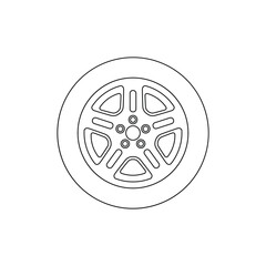 Wall Mural - Car wheel line icon. Vector illustration