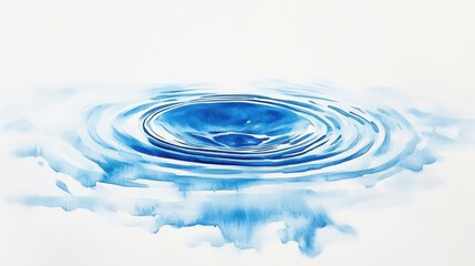 Poster - A serene blue water ripple effect captured in a minimalist style on a white background during daylight