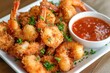 © Artstudio - Crispy coconut shrimp with red sauce and parsley
