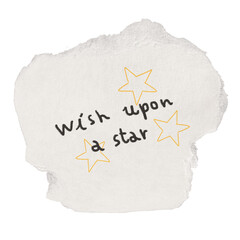 Dreams & aspirations png sticker, torn paper note, transparent background