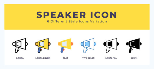  Speaker vector icons designed. icon symbol set.
