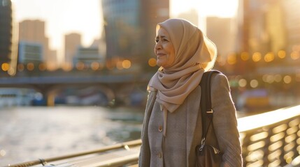 Poster - A woman wearing a scarf