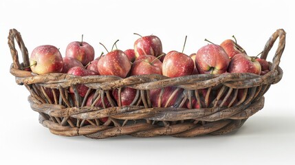 Poster - A basket full of apples is shown on a white background