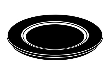  Round Dinner Plate Silhouette Vector