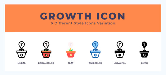 Wall Mural - Growth icon set with different styles. Vector illustration.