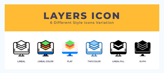 Layers set of vector icon. For web. and mobile app