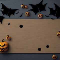 Wall Mural - Creepy halloween foundation with void wooden boards, dull frightfulness foundation. Festivity topic, copyspace for text. Ideal for item arrangement