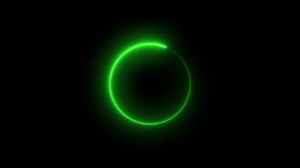 Neon light forever frame loading icon. Animated spinning load icon.