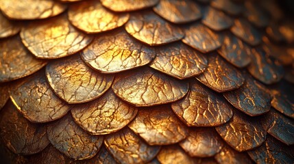 abstract reptilian texture intricately detailed golden scales with iridescent sheen macro view mesmerizing patterns organic geometry