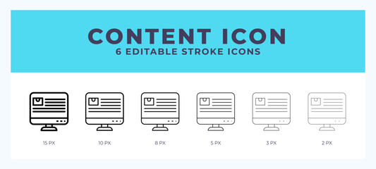 Aufkleber - Content icon vector for web. And mobile app. Editable stroke outline icon.