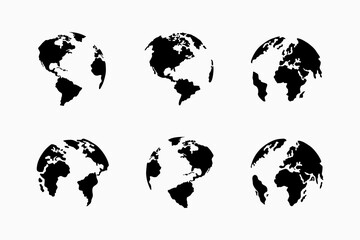 Wall Mural - Earth. Earth Vector Icons. Globes with World Maps. Earth icon. Globes. Earth Globe with continents. Globe. Earth Globe. Vector illustration