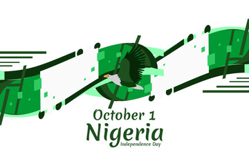 Wall Mural - October 1, Nigeria Independence Day vector illustration. Suitable for greeting card, poster and banner.