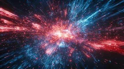 Aufkleber - Colorful abstract explosion, energetic visual display.