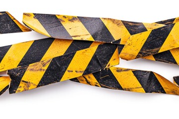 Rolled up yellow and black hazard tape used to mark off restricted areas.