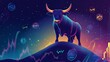 © Thanakamon - Bull market concept with colorful graphics