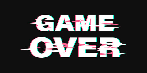 Game over glitch style vector Illustration