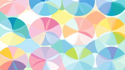 Poster - A colorful abstract pattern featuring overlapping circular shapes in pastel hues.