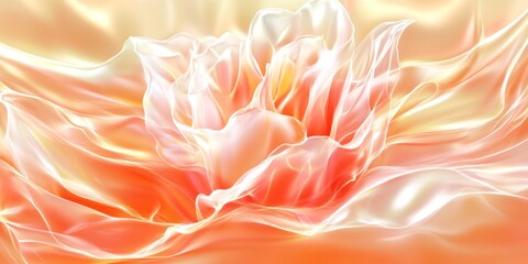 Sticker - A soft, abstract depiction of a flower with flowing textures and warm colors.