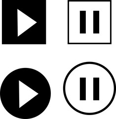 Wall Mural - play button icon, pause button icon