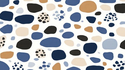 Poster - Abstract pattern featuring colorful, irregular shapes on a white background.