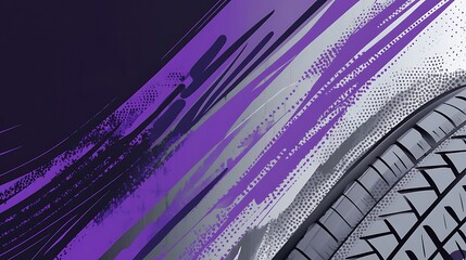 Aufkleber - Abstract purple and gray background with a tire in the foreground.