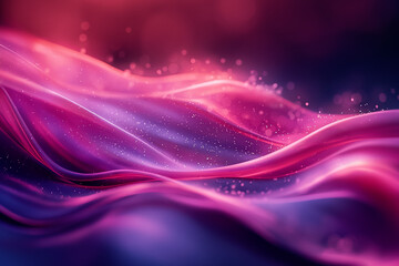 Poster - Flowing waves of vibrant colors intertwine in a mesmerizing dance, featuring shades of pink and purple that shimmer softly against a dark backdrop, perfect for creating a dynamic atmosphere