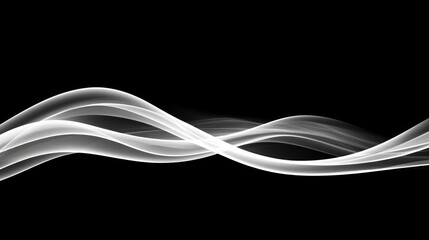 Canvas Print - A smooth, flowing wave design on a black background, ideal for backgrounds or graphics.