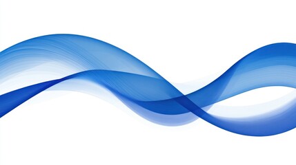 Wall Mural - A smooth, flowing blue wave design on a white background, ideal for backgrounds or graphics.