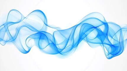 Sticker - A flowing abstract design featuring blue waves on a light background.