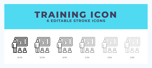 Sticker - Training icon illustration vector with editable stroke.