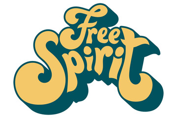 Leinwandbilder - Yellow free spirit retro style font design element