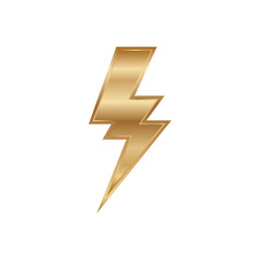 Poster - Gold thunder bolt High Energy Thunder and Bolt Logo Concept