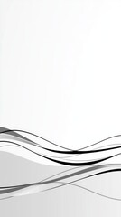 Sticker - Abstract design featuring flowing black and gray lines on a white background.