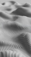 Wall Mural - A close-up of textured fabric with wavy patterns in shades of gray.