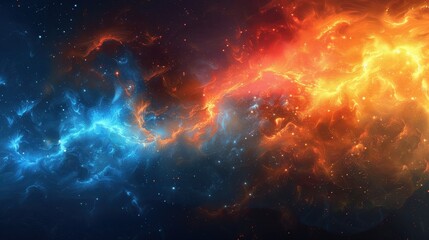 Wall Mural - Fiery blue background