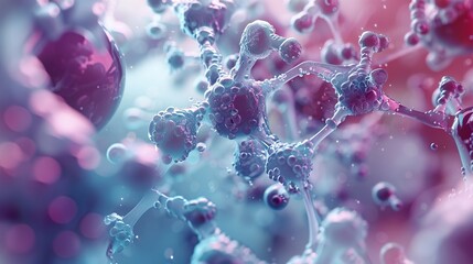 Wall Mural - abstract molecular structure: a 3d rendering of a chemical compound